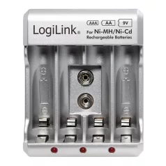   Logilink Akkumulátortöltő Ni-MH/Ni-Cd AA/AAA/9V akkumulátorokhoz
