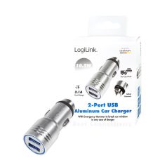   Logilink USB autós töltő beépített vészkalapáccsal, 10,5W