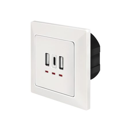 Logilink Fali konnektor, 2x USB-A, 1x USB-C