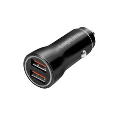 Logilink USB autós töltő, 2x USB-A, 10,5 W, fekete