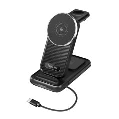   Logilink 4 az 1-ben töltőállomás, Apple MagSafe kompatibilis, max. 20,5 W, fekete