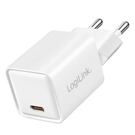 Logilink USB-C GaN töltő (PD+QC 3.0), 20 W, fehér