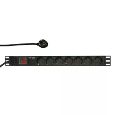   Logilink 19 "PDU 7 x CEE7 / 3 aljzat, túlfeszültség-védelemmel és kapcsolóval