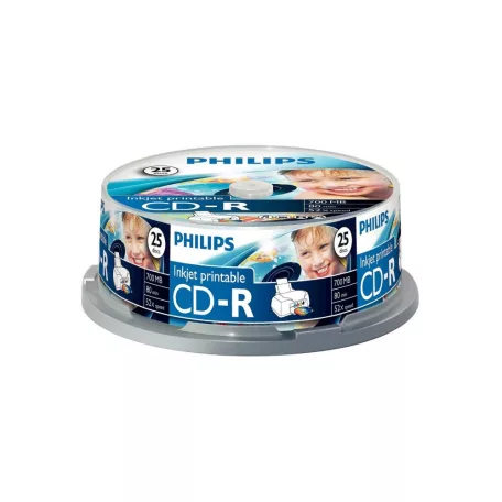 Philips CD-R 80IWx25 hengeres, nyomtatható