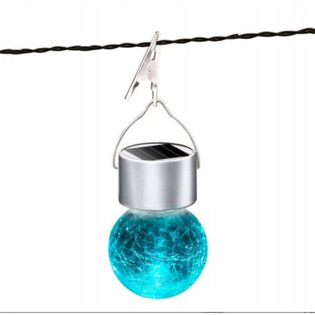 SOLAR lámpa izzó forma, üveg, melegfényű, színváltó, 6x6x10 cm, Grundig