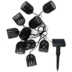 Solar fényfüzér 420cm, 10 db fekete lámpa, Arti Casa