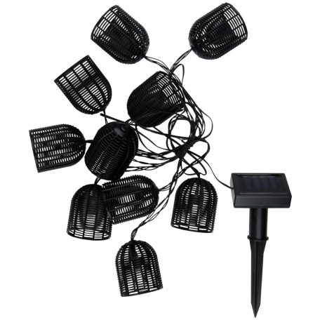 Solar fényfüzér 420cm, 10 db fekete lámpa, Arti Casa