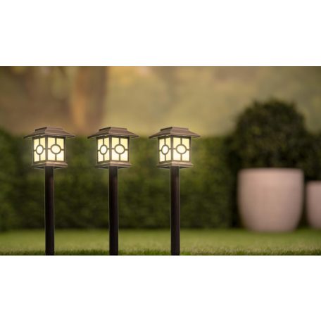 SOLAR Kerti lámpa leszúrható 3db LED  8,5x8,5x37cm, Grundig