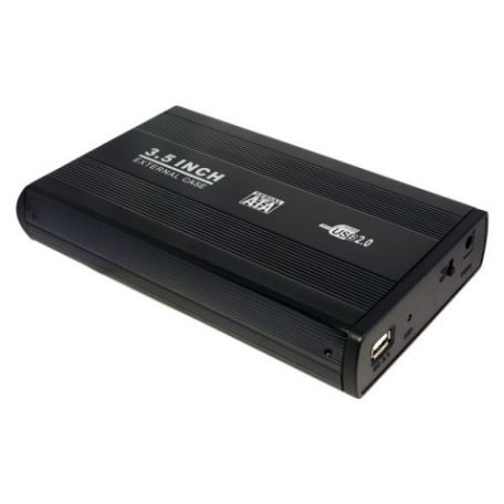 LogiLink 3,5" merevlemez burkolat USB 2.0/SATA fekete, ALU