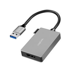   Logilink USB 3.0 adapter, USB-A/M – HDMI-A/F, 1080p, szürke, 0,15 m