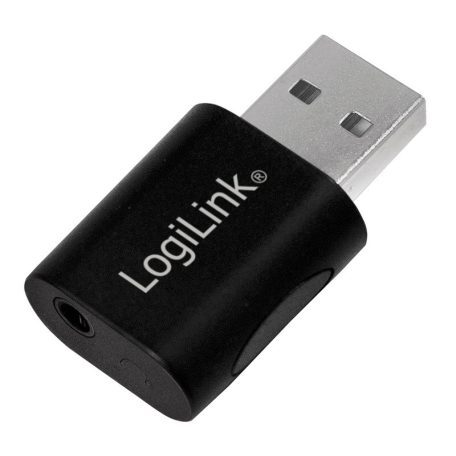 Logilink USB 2.0 adapter, audio, USB-A/M-3,5 mm 4-Pin/F, fekete
