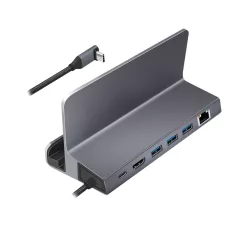  Logilink USB 3.2 Gen1 dokkoló és tartó, 6 port, USB-C PD, alumínium, ezüst