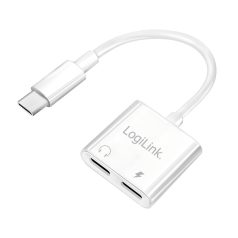   Logilink USB-C adapter PD töltőporttal, 2x USB-C, max. 60 W, fehér