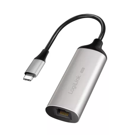 Logilink USB-C/M 3.2 Gen 1 - RJ45/F 5G Gigabit Ethernet adapter, Full Duplex áramlásszabályozással, alumínium