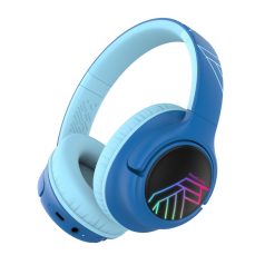   PowerLocus Bobo Bluetooth fejhallgató gyerekeknek, hangerőlimit funkcióval, fekete/kék